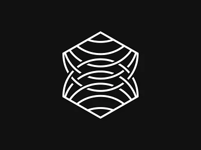 Woven Hexagon Logo circles curves hexagon line logo overlap overlay tunnels weave woven