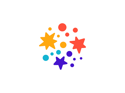 Fun Sparkle Logo celebration colorful confetti dots festive fireworks logo party sparkle stars