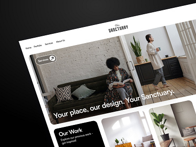 The Sanctuary → Interior Design Studio Landing Page architecture landing page furniture home home decor interior interior design landing page interior design studio interior design website landing page property uidesign uiux website website design