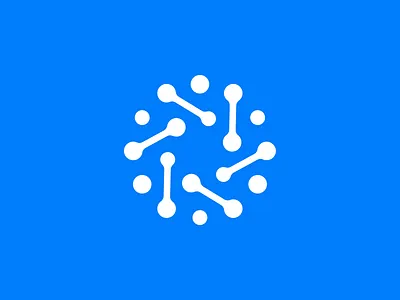 Atomic Logo atomic blue circle logo minimalist wreath