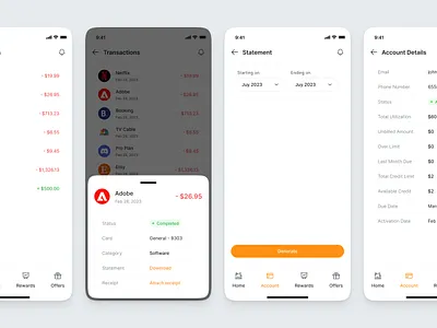 Banking 🍊 app banking clean fintech light mode mobile mobile app product design transactions ui ui design ux design