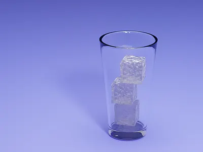 3D glass with ice 3d 3d art 3d ice 3d object glass glass with ice high realism ice realistic 3d realistic art