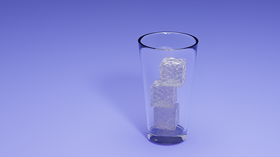 3D glass with ice 3d 3d art 3d ice 3d object glass glass with ice high realism ice realistic 3d realistic art