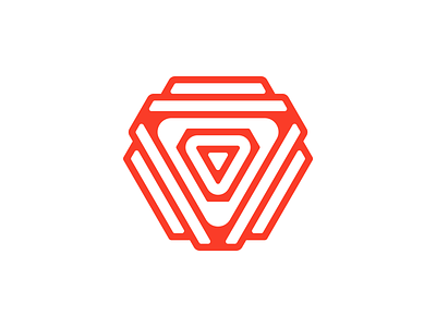Psychedelic Triangle Logo fractal logo orange psychedelic red thick lines triangle