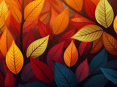 Yellow and red leaves background illustration