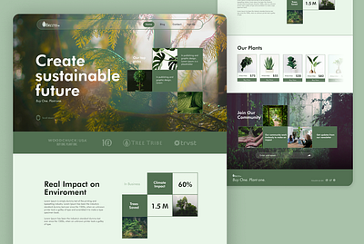 Forestera - Landing page | UI UX climate design donation environment green illustration landing page latest minimal modern nature professional typography ui ux web design website