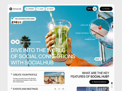 SocialHub - Social Networking Platform brand communication connection content engagement feed influencer landing page networking privacy profile social hub social media social platform startup subscription success trending viral webdesign