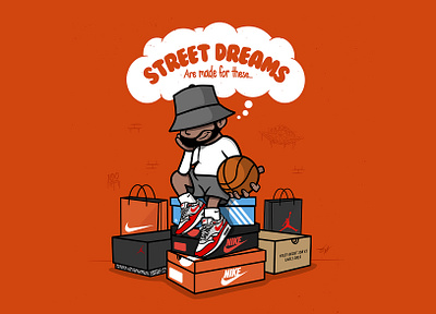 Street Dreams adidas airmax1 characterart design digitalart dreams graphic design graphic designer hiphop illustration illustrator jordan1 nike nikeairmax sneakerfreak sneakerhead street urban vector yeezy