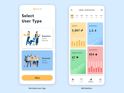 100 Day UI Challenge - Day 64 and 66 design health mobile statistics ui ui64 ui66 uichallenge user usertype