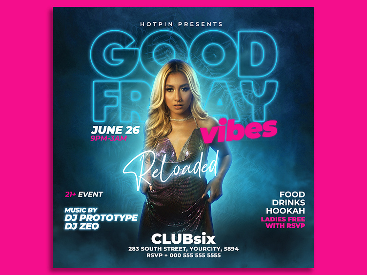 Night Club Party Flyer Template by Hotpin on Dribbble