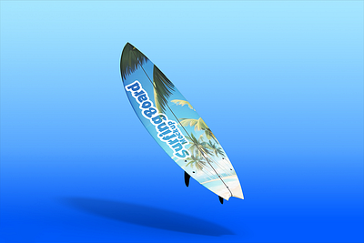 Surfing Board Mockup 3d graphic design mockup