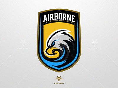 AIRBORNE Mascot Logo ai branding design eagle esports games gaming graphic design graphicdesign icon illustration illustrator logo mascot mascotlogo sport vector youtube