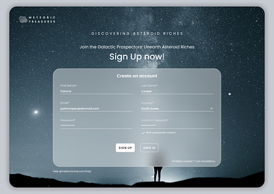 Sign-up page design dailyui layout design ui