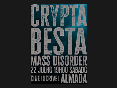 095 Crypta almada besta branding brasil cartaz clean concert crypta design graphic design grid heavy metal indesign indesigner metal music poster trash trash metal type