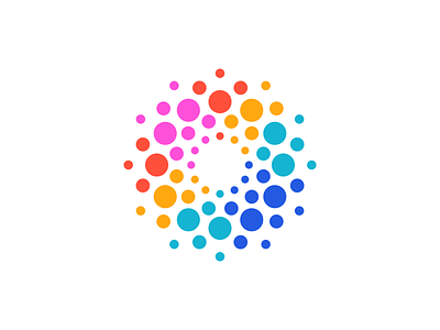 Confetti Explosion Logo atoms colorful confetti dots explosion logo