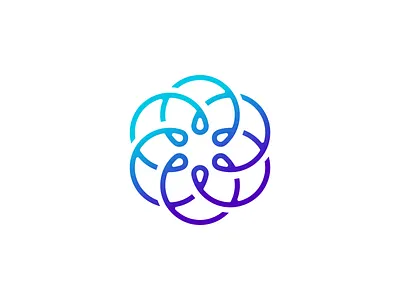 Flower People Logo color community donation flower giving gradient health hug logo nonprofit organization people wellness wreath