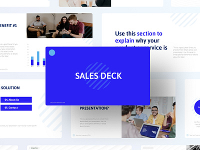 Blue Light Gray and Professional Presentation Sales Deck audience attention business corporate toolkit distinctive presentation financially smart graphic design impactful presentation personalization pitch deck presentation template sales deck stress free presenting time saving solution