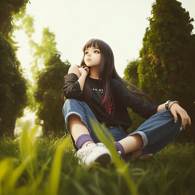 Anime Girl ⛩🇯🇵 Character Person 😮 Based on Real Photo 3d anima portrait anime anime character anime girl anime realistic anime realistic photo girl graphic design illustration photo real illustration real photo realistic ui ui designer