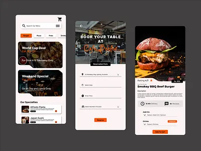 Restuarant Mobile App Design figma mobile app restuarant app ui design ux design