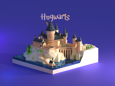 The Hogwarts School of Witchcraft and Wizardry - 3D Model 3d 3d model 3d modelling castle design graphic design harry harry potter harry potter collection hogwarts hogwarts castle isometric potter school sohan sohanck witch withcraft wizardry womp