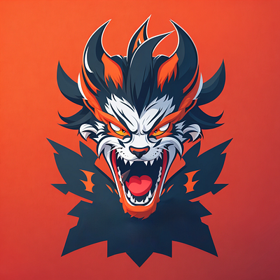 Mascot 😈 Insane Logo # Abstract # Red # Wolf # absract logo abstract bull crazy logo design dog logo gradient graphic design insane logo logo mascot mascot logo oragne logo red gradient red logo typography ui wolf