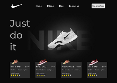 Nike Landing page app branding design figma graphic design mobileappdesign ui ux web design