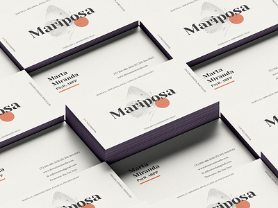 Mariposa Business Card Mockups - Option 1 branding business cards butterfly figma mariposa neutrals print warm