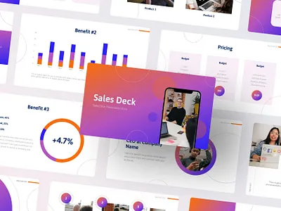 Pink and Purple Gradient Professional Presentation Sales Deck business business pitch business presentation customizable design downloadable option investor meeting lasting impression presentation template professional impact sales deck time saving option unique presentation