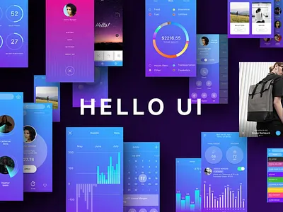 Hello UI Kit app application home page homepage interface ios iphone landing landing page landingpage mobile mobile app ui user user experience ux uxdesign web webdesign website
