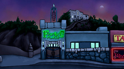 Frankie's Place Exterior animated series animation comedy concept art horror monster