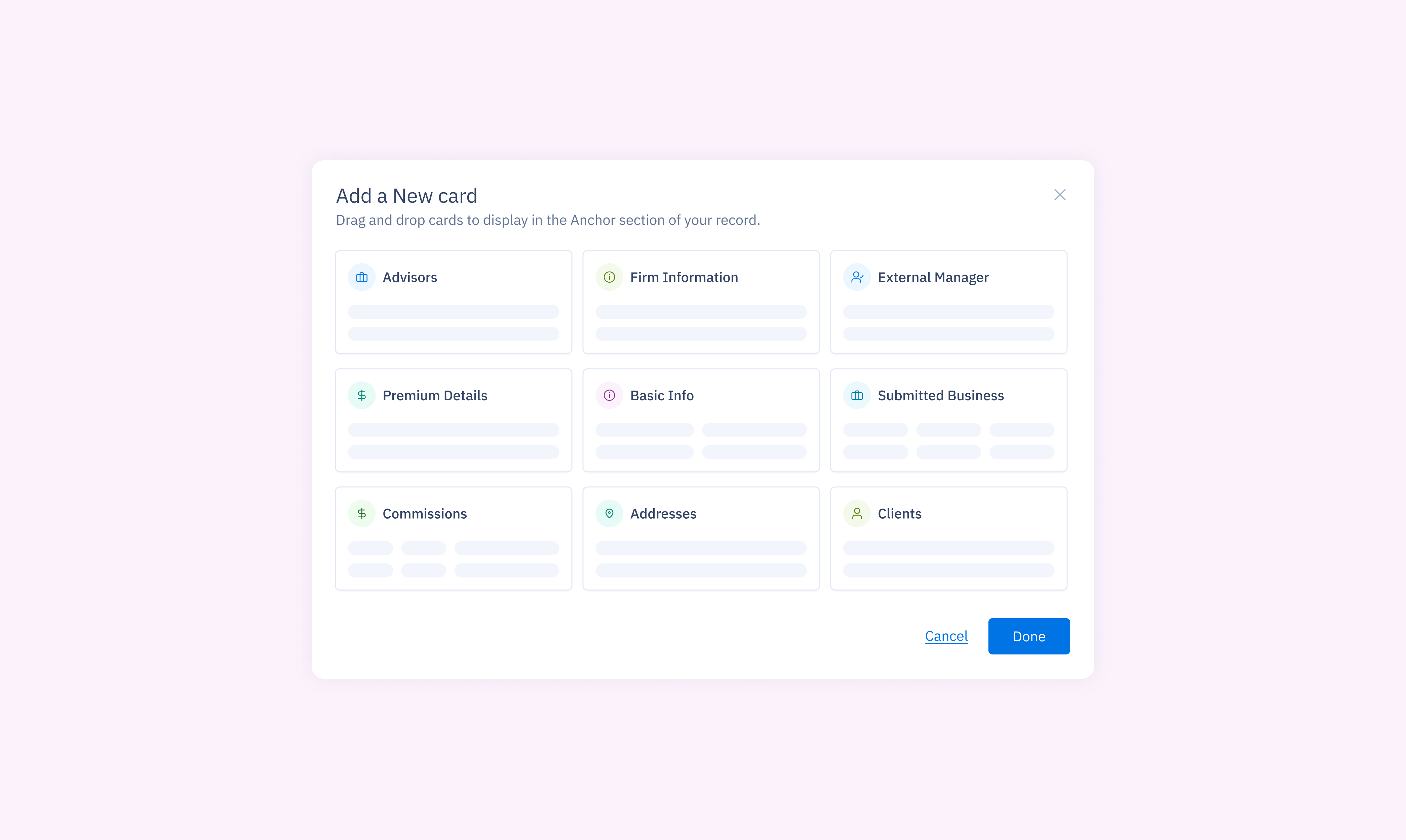 Record Card Selector product design ux design ux ui design
