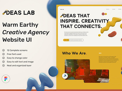 Idea Lab – Warm Earthy Creative Agency Website UI app application homepage landing landing page landingpage mobile app ui ui ux uidesign uiux uiuxdesign user user experience ux uxdesign uxui web webdesign website