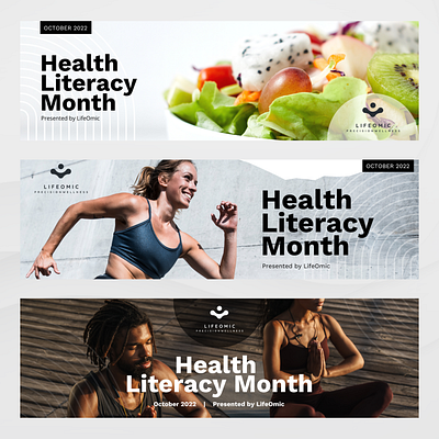 LinkedIn Health Literacy Month Banners banner branding design graphic design health linkedin minimalist social media