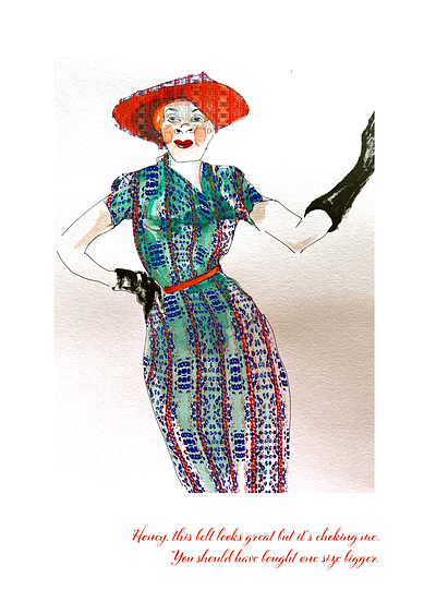 The Belt belt fashion gloves hat illustration pattern print woman