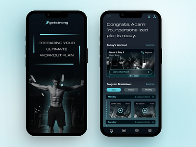 Fitness App Loading Screen Animation animation app branding figma fitness fitness app fitness app loading screen jitter loading screen motion graphics product design ui ux uxui