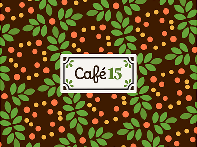 Café 15 brand identity brand branding design foliage graphic design graphics identity illustration lettering logo organic pattern restaurant typography