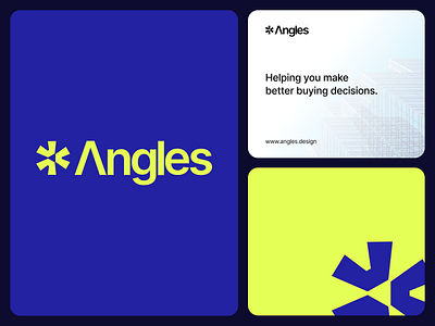 Angles - your buying buddy branding graphic design logo presentation