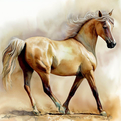 Iberian Dancer design digital art horse portrait illustration watercolor