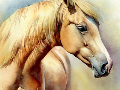 Palomino Quarter Horse design digital art horse portrait illustration palomino horse quarter horse