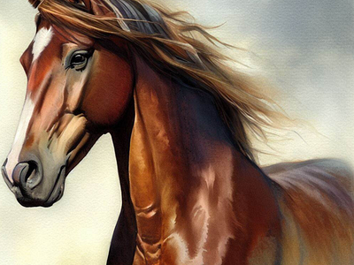 American Saddlebred Horse Portrait design digital art horse portrait illustration watercolor