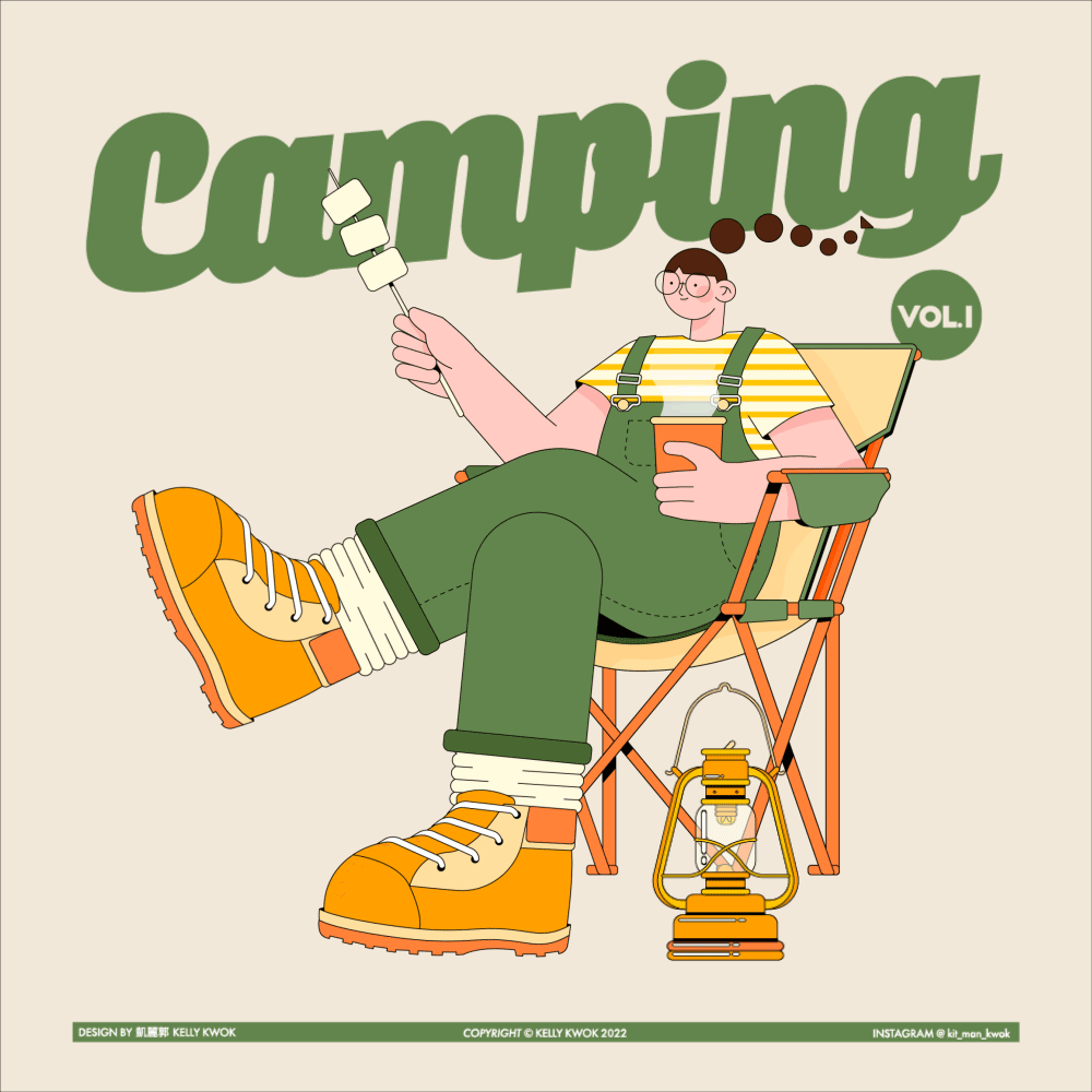 Camping design flat character flat illustration flat illustration design illustration motion graphics