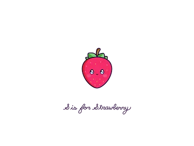 Day 135-365 S is for Strawberry cute design fruit kawaii strawberry vector