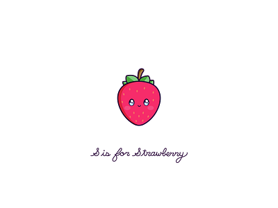 Day 135-365 S is for Strawberry cute design fruit kawaii strawberry vector