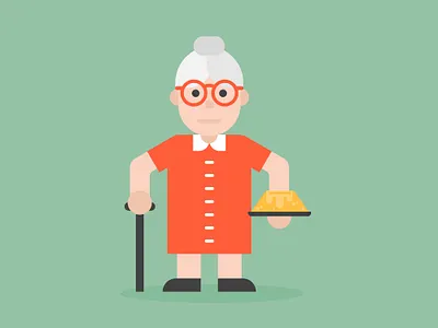 Grandmother character design digital art flat design geometric graphic design illustration 2d vector art