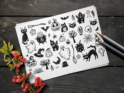 Halloween sketch collection adobe illustrator halloween hand drawn png sketch vector vector illustration