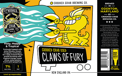 Claws of Fury Beer Can Art beer branding bright colors can character cute design funny graphic design illustration label nintendo packaging pikachu pokemon vector