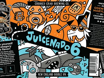 Juicenado 6 Beer Can Art beer branding busy can chaos design graphic design illustration label messy noisy packaging storm vector
