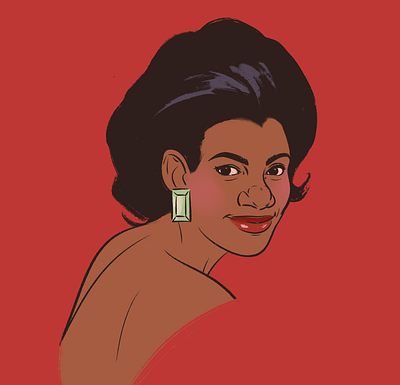 1960s Soul Singer, Bettye Swann bettye swann cartoon realism flat colors illustration linework personal project portrait illustration procreate soul singer spotify spotify art