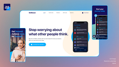Skillbase landing page adobe illustrator coding figma front end developement illustration landingpage learning responsive ui