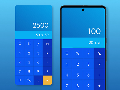 Daily UI challenge #04 (Calculator) app blue calculator design design inspiration graphic design interface minimalist mobile phone ui user interface